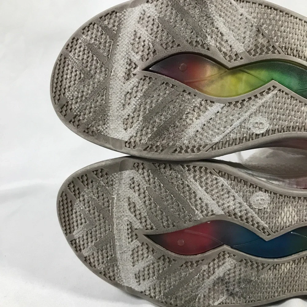 Wanted Dash White Sneaker Shoe Rainbow Sole Womens US 7.5 See Pics